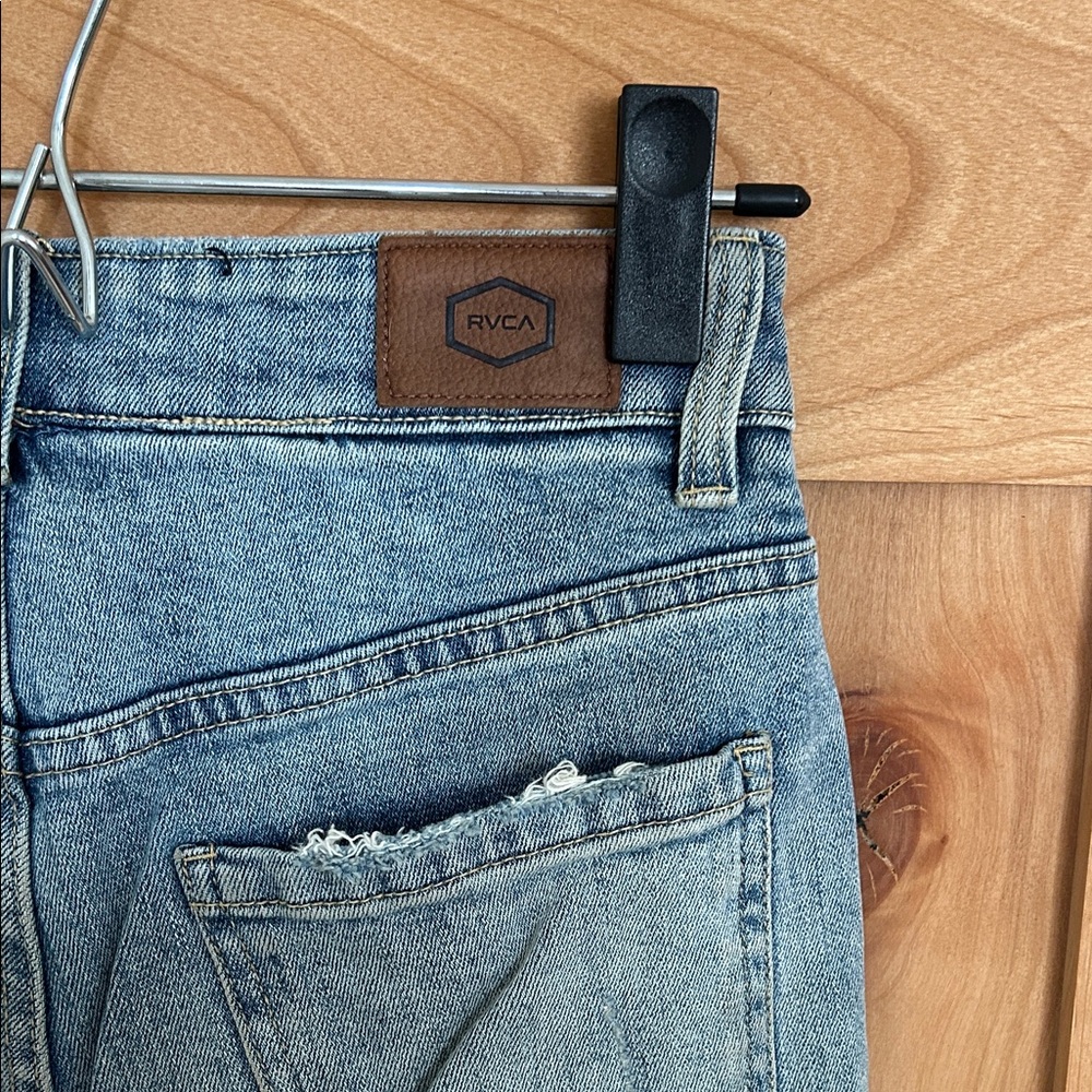 RVCA Light Blue Distressed Cropped Jeans